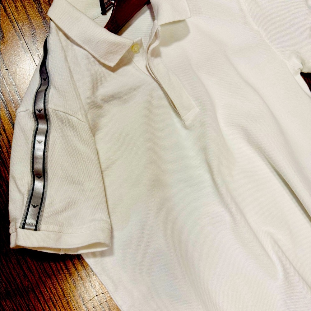 Boys Emporio Armani white Polo shirt , short sleeve,  size 14